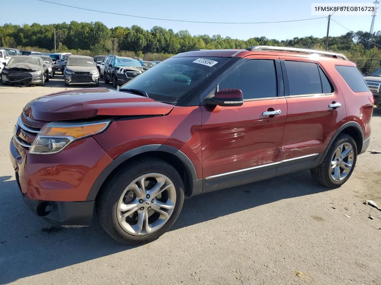 2014 Ford Explorer Limited VIN: 1FM5K8F87EGB16723 Lot: 74709394