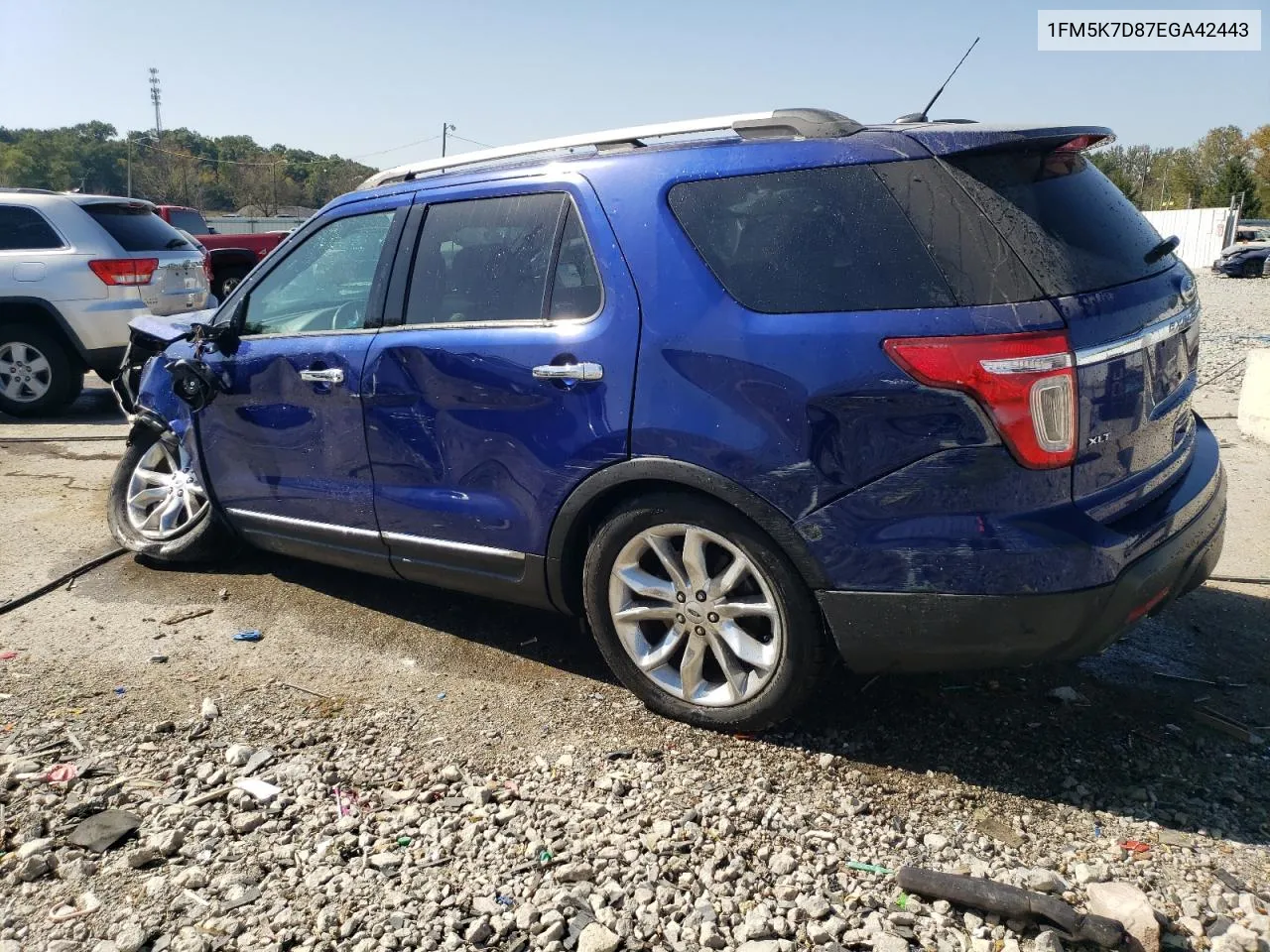 2014 Ford Explorer Xlt VIN: 1FM5K7D87EGA42443 Lot: 75453774