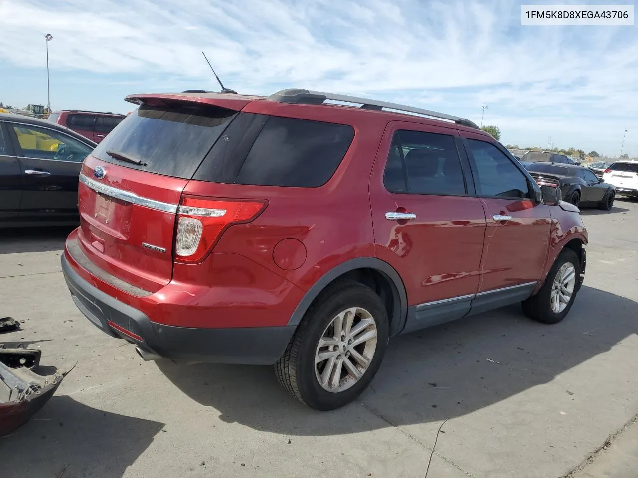 2014 Ford Explorer Xlt VIN: 1FM5K8D8XEGA43706 Lot: 75549404