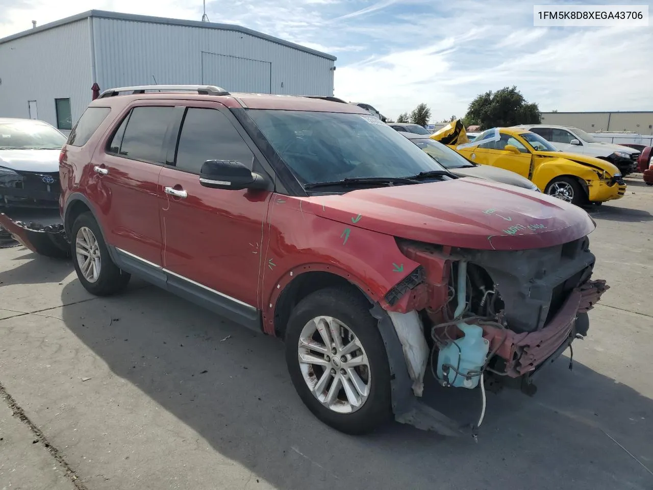 2014 Ford Explorer Xlt VIN: 1FM5K8D8XEGA43706 Lot: 75549404