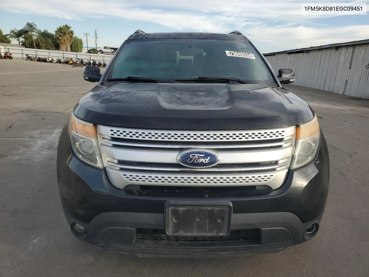 2014 Ford Explorer Xlt VIN: 1FM5K8D81EGC09451 Lot: 75840534