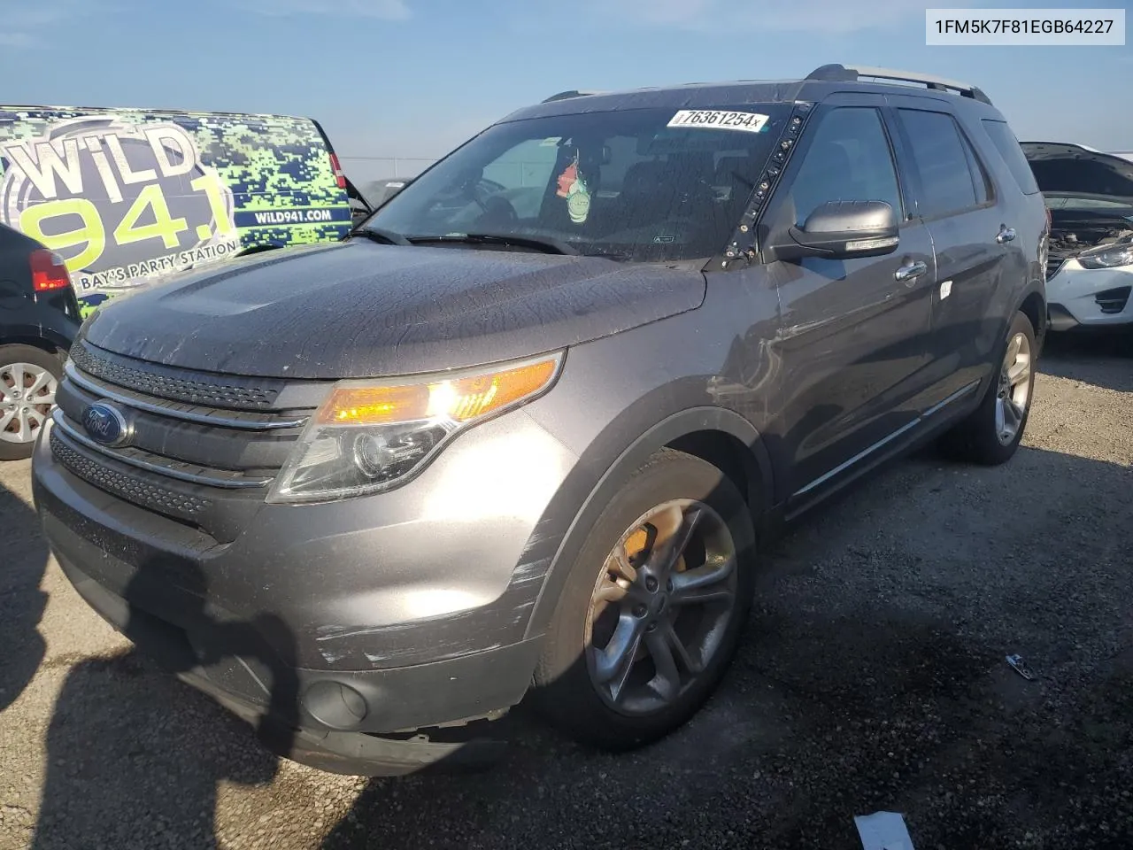 2014 Ford Explorer Limited VIN: 1FM5K7F81EGB64227 Lot: 76361254