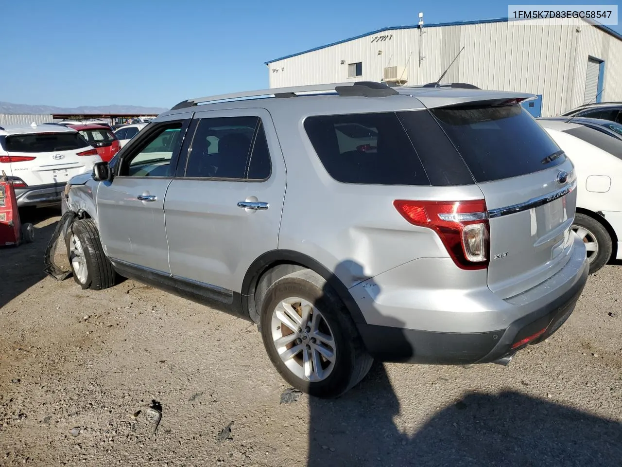 2014 Ford Explorer Xlt VIN: 1FM5K7D83EGC58547 Lot: 78548804