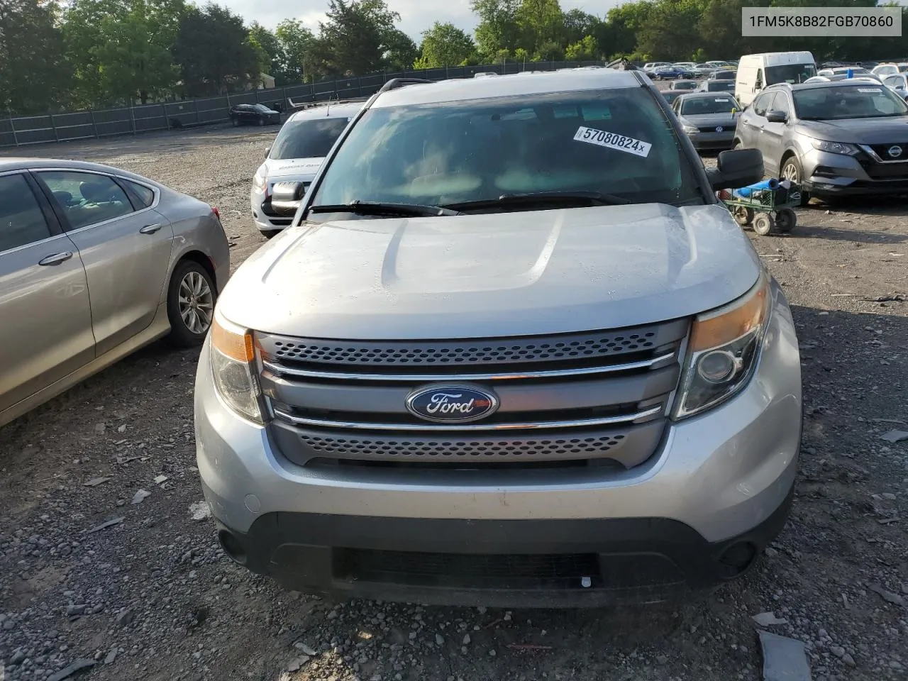 2015 Ford Explorer VIN: 1FM5K8B82FGB70860 Lot: 57080824