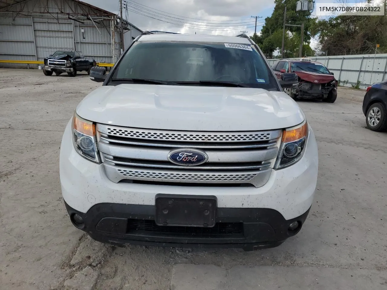 2015 Ford Explorer Xlt VIN: 1FM5K7D89FGB24322 Lot: 60066384