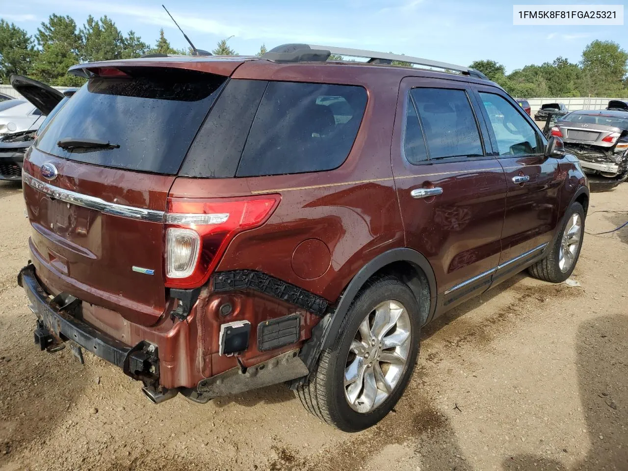 2015 Ford Explorer Limited VIN: 1FM5K8F81FGA25321 Lot: 67286244