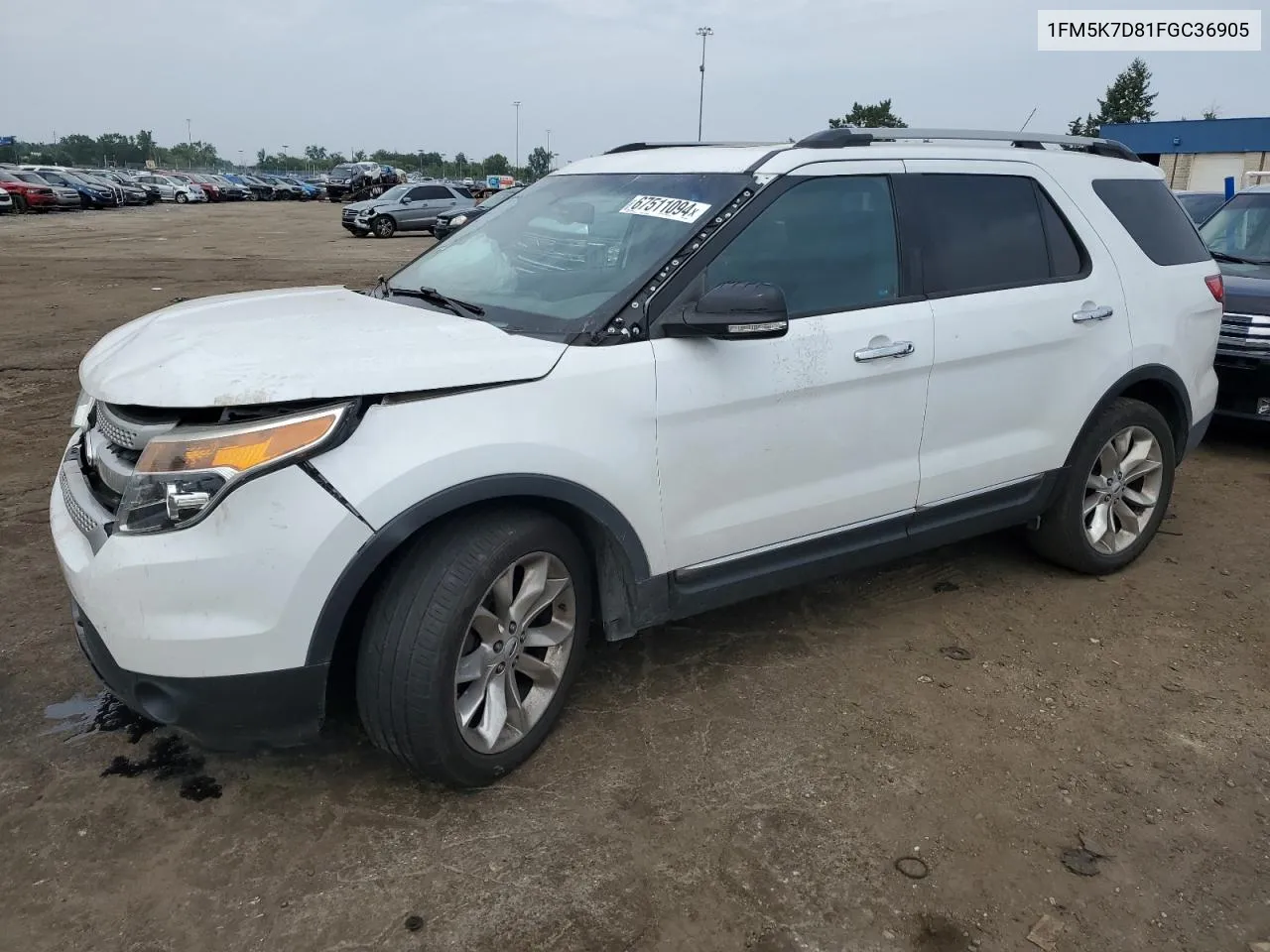 2015 Ford Explorer Xlt VIN: 1FM5K7D81FGC36905 Lot: 67511094