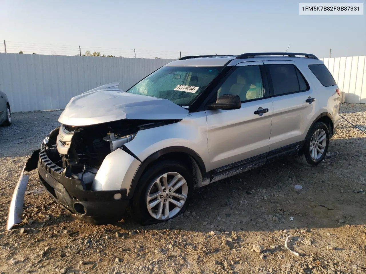 2015 Ford Explorer VIN: 1FM5K7B82FGB87331 Lot: 70754864