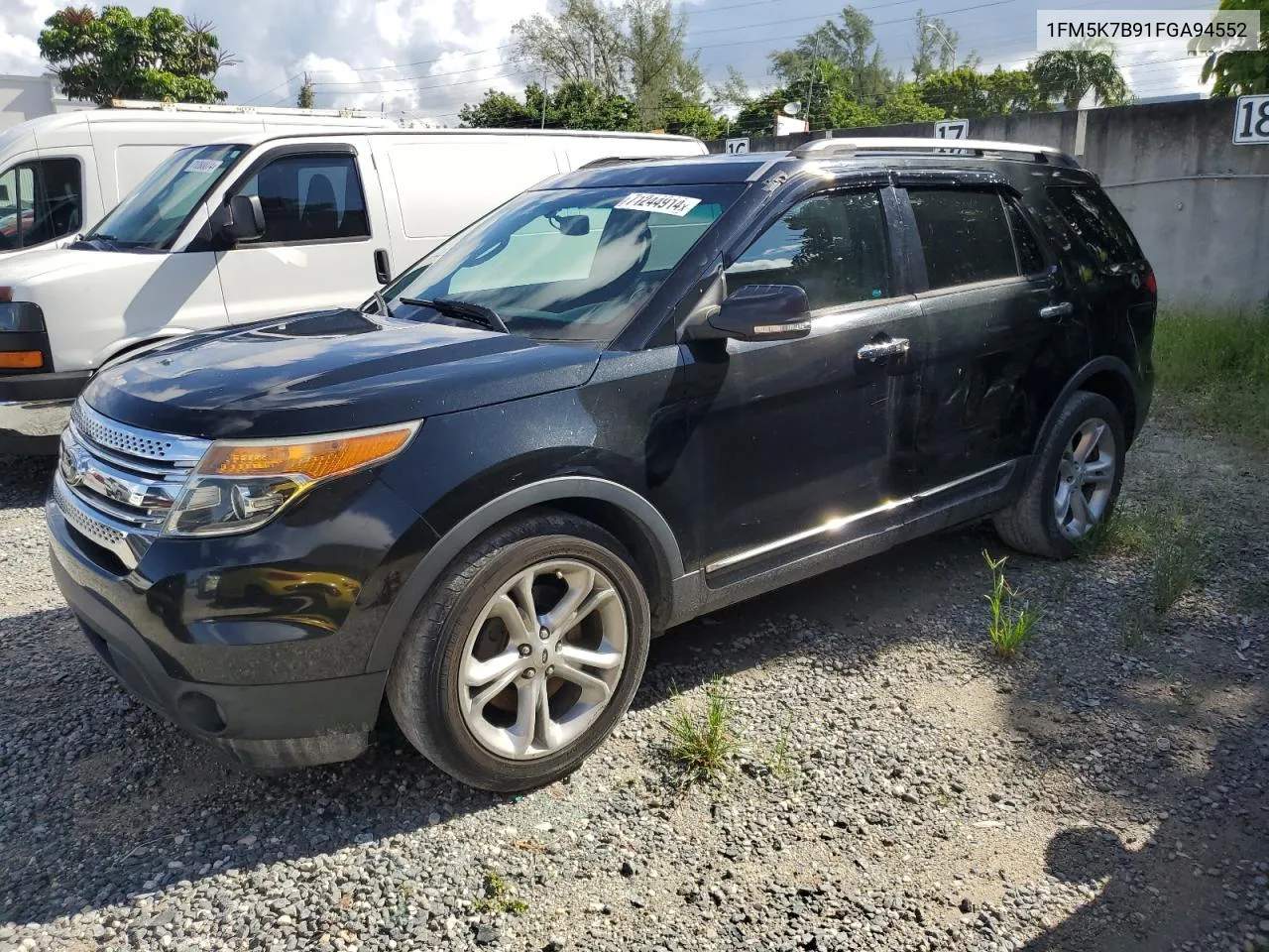 2015 Ford Explorer VIN: 1FM5K7B91FGA94552 Lot: 71244914