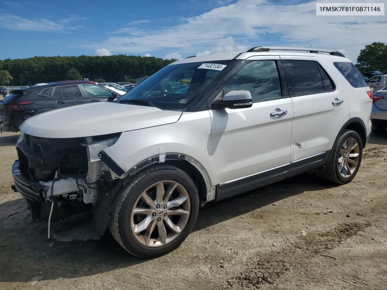 1FM5K7F81FGB71146 2015 Ford Explorer Limited