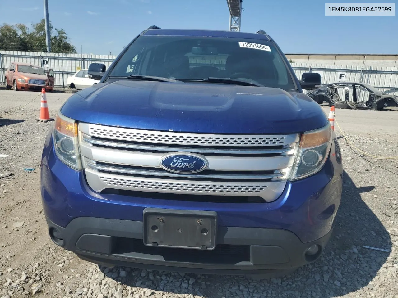 1FM5K8D81FGA52599 2015 Ford Explorer Xlt