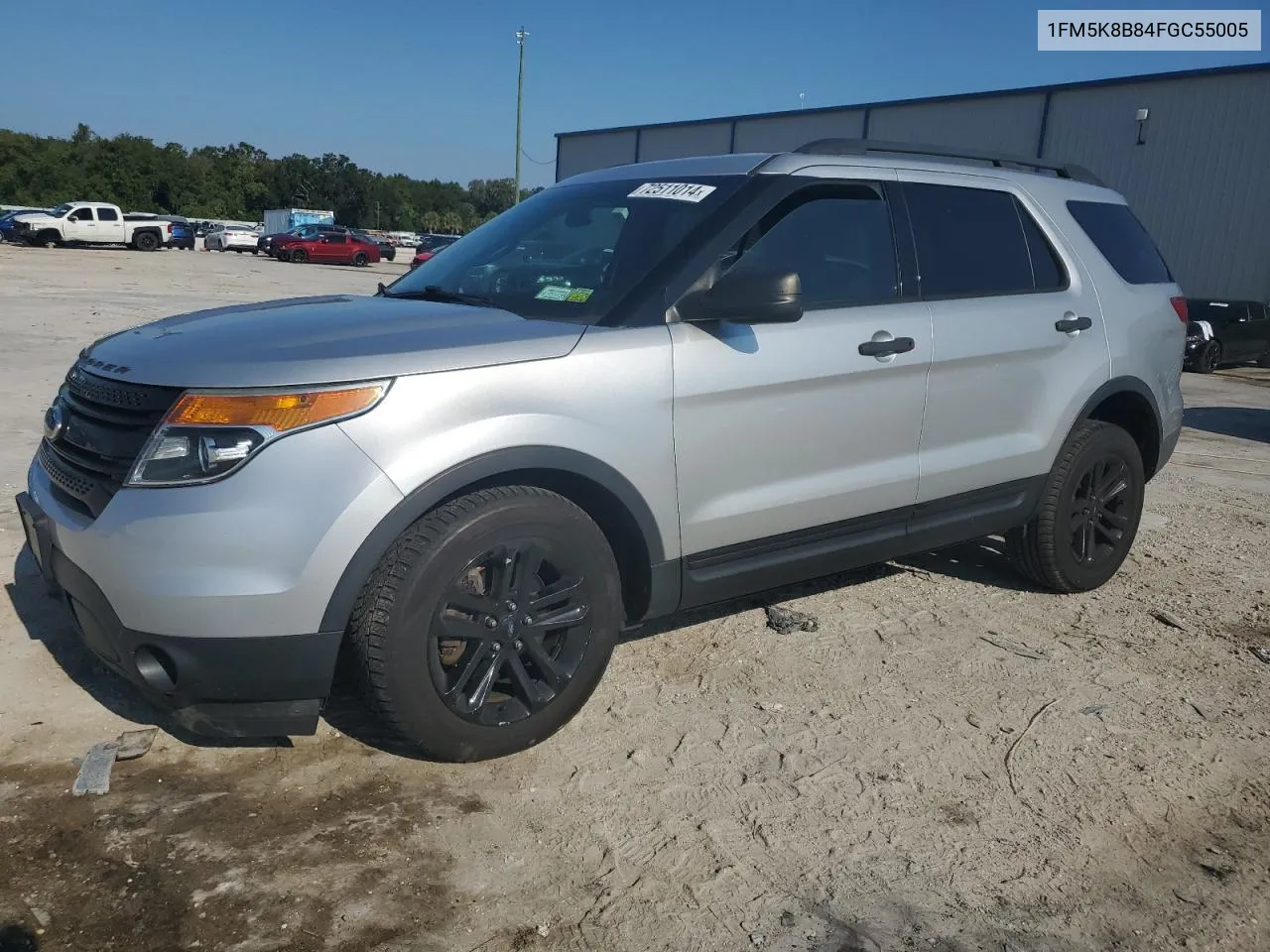 2015 Ford Explorer VIN: 1FM5K8B84FGC55005 Lot: 72511014