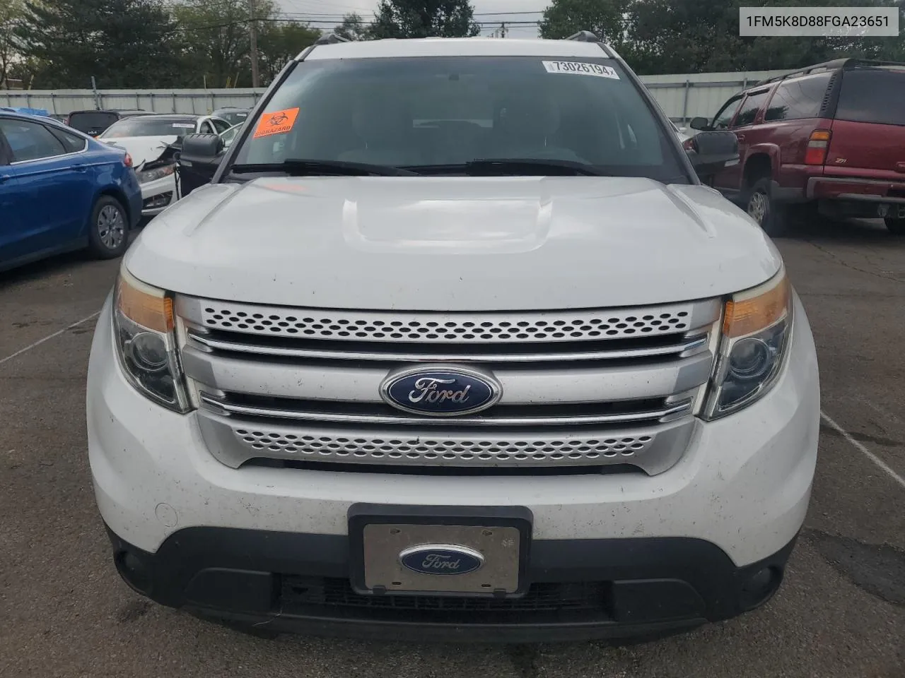 2015 Ford Explorer Xlt VIN: 1FM5K8D88FGA23651 Lot: 73026194