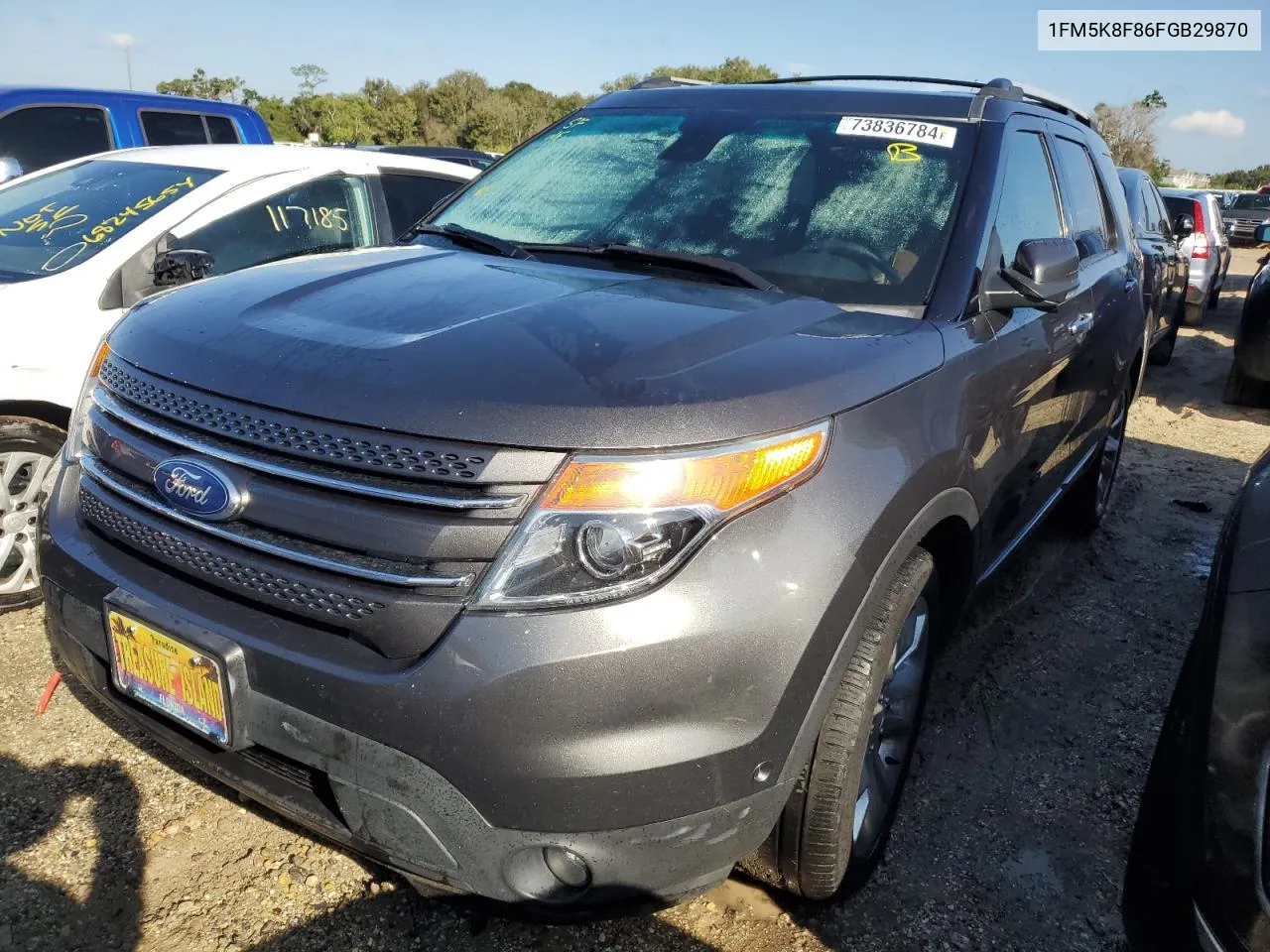 2015 Ford Explorer Limited VIN: 1FM5K8F86FGB29870 Lot: 73836784