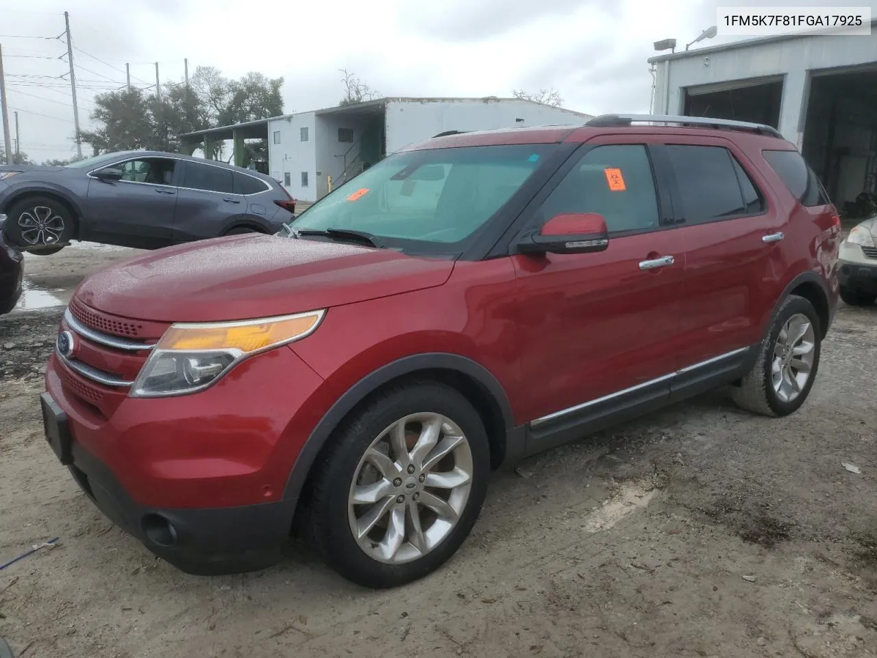 2015 Ford Explorer Limited VIN: 1FM5K7F81FGA17925 Lot: 74029644