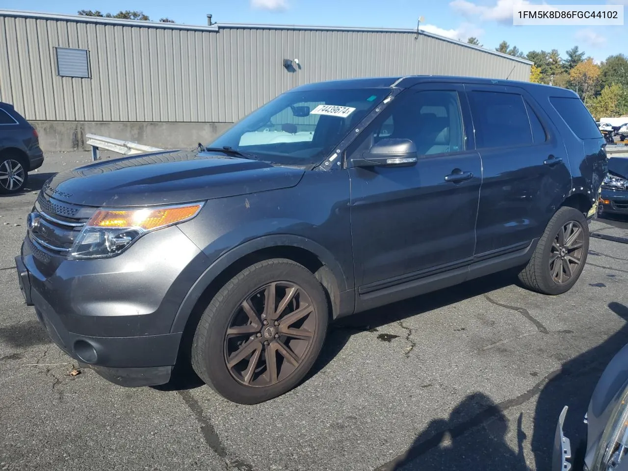 2015 Ford Explorer Xlt VIN: 1FM5K8D86FGC44102 Lot: 74439674