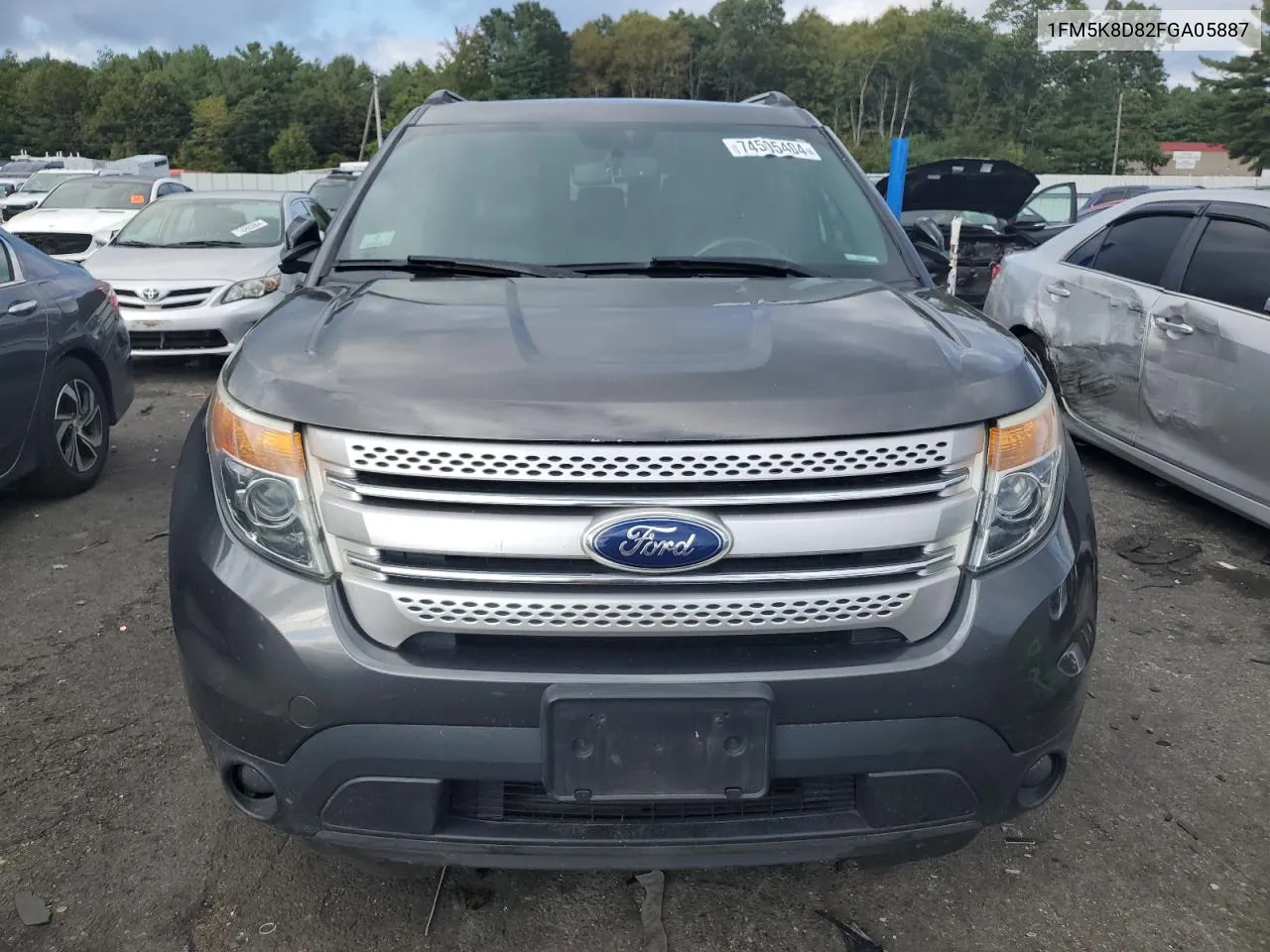 2015 Ford Explorer Xlt VIN: 1FM5K8D82FGA05887 Lot: 74505404