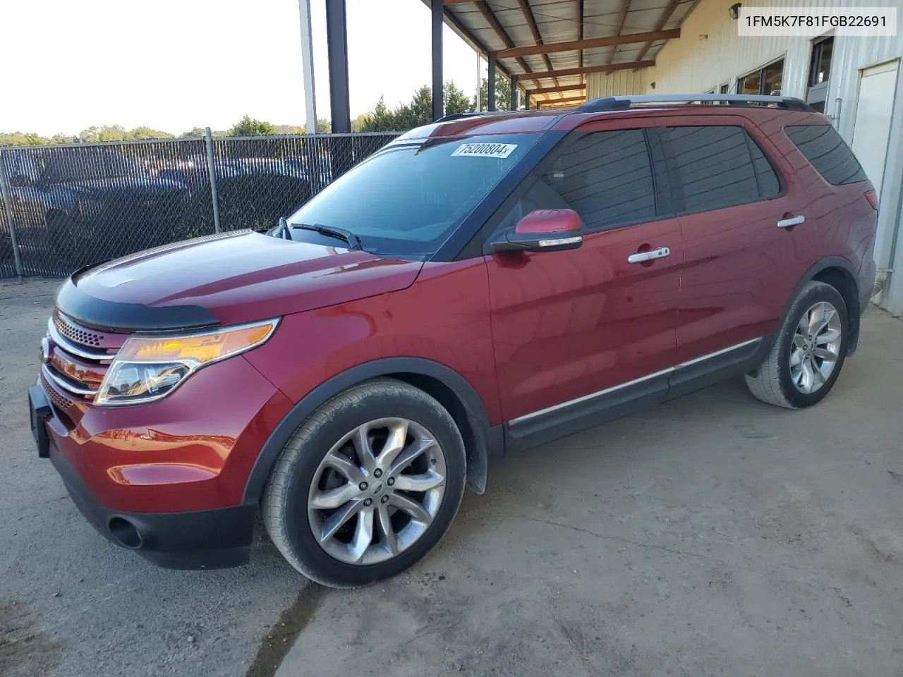 2015 Ford Explorer Limited VIN: 1FM5K7F81FGB22691 Lot: 75200804