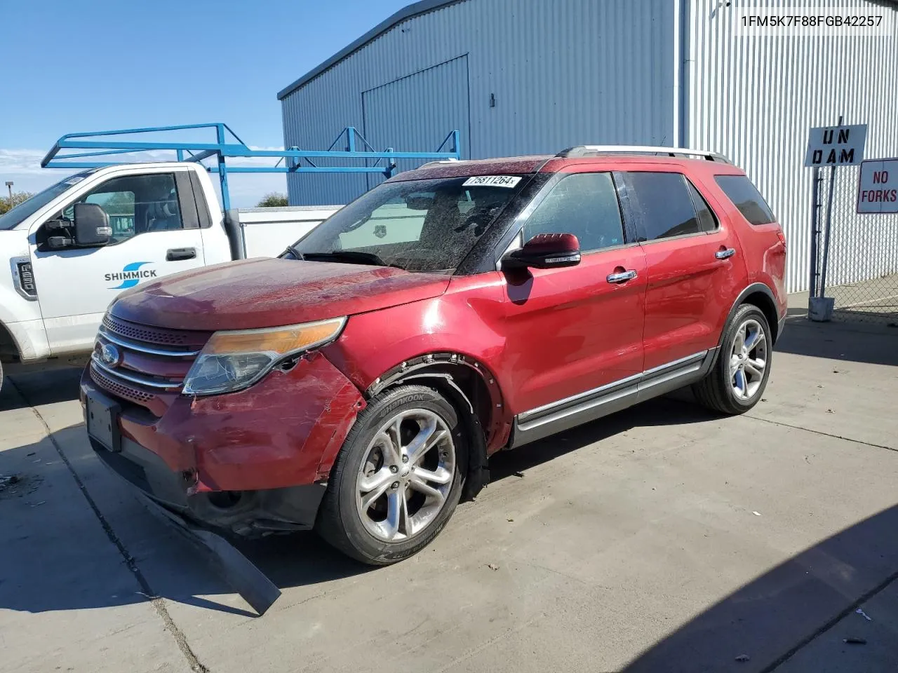 2015 Ford Explorer Limited VIN: 1FM5K7F88FGB42257 Lot: 75811264