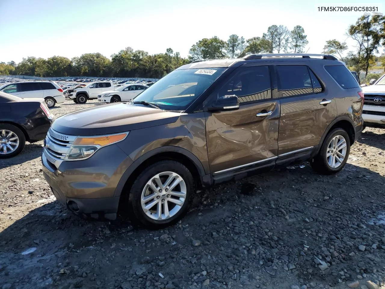 2015 Ford Explorer Xlt VIN: 1FM5K7D86FGC58351 Lot: 76254334