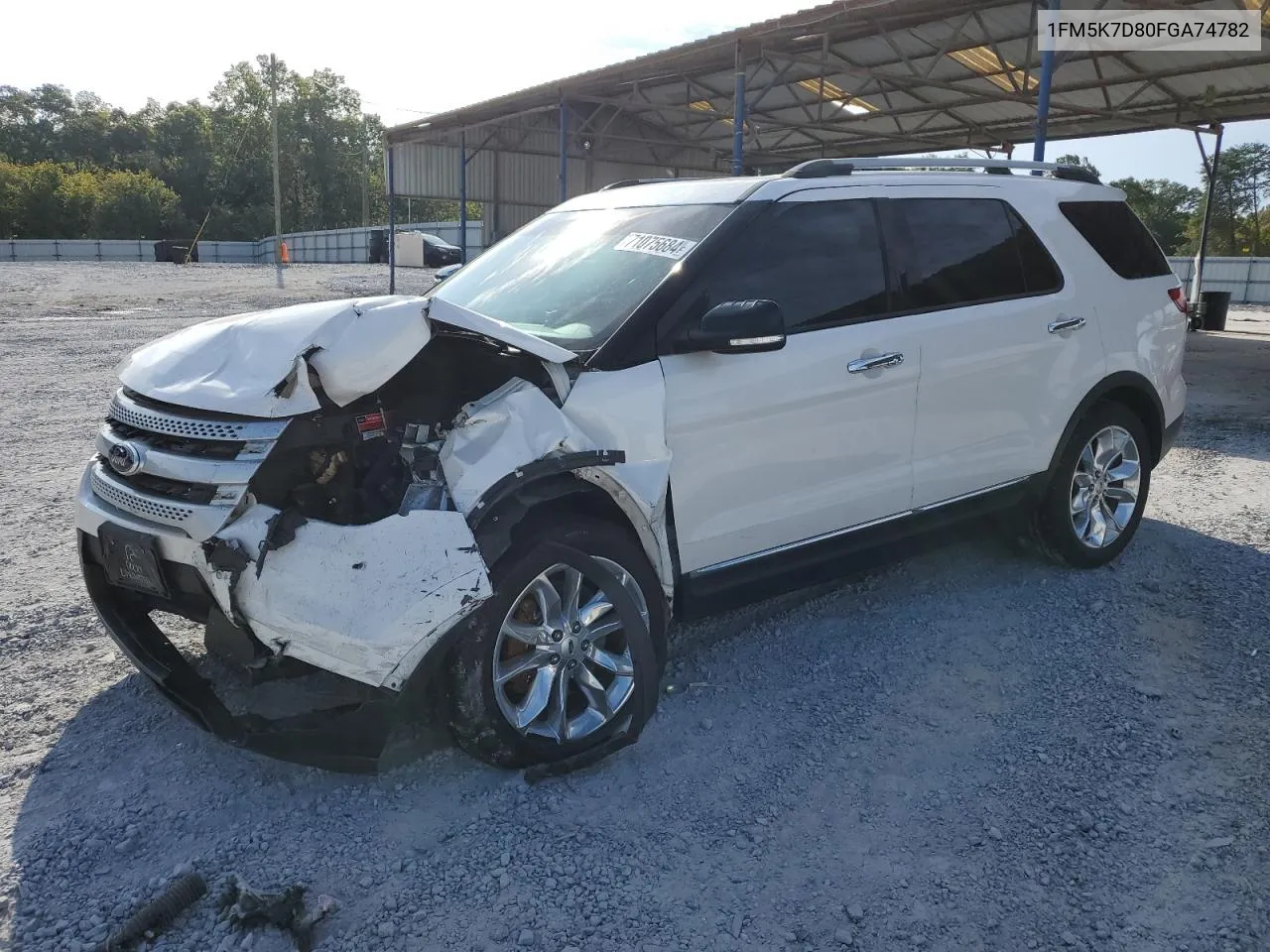 1FM5K7D80FGA74782 2015 Ford Explorer Xlt