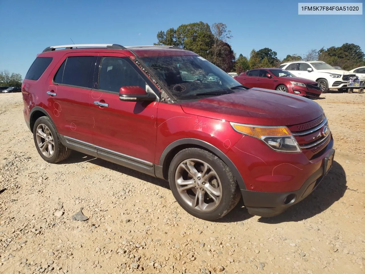 2015 Ford Explorer Limited VIN: 1FM5K7F84FGA51020 Lot: 76604474