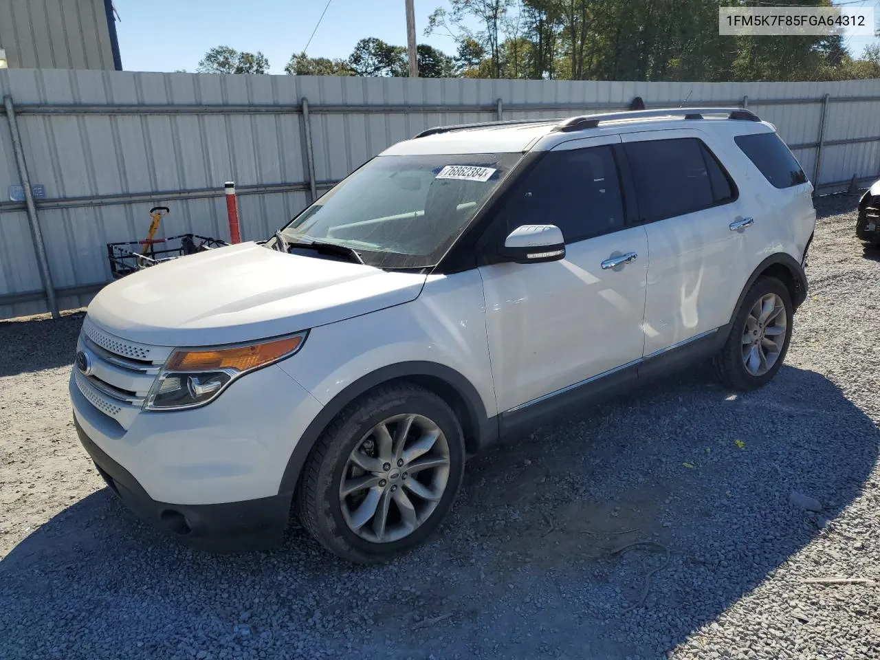 2015 Ford Explorer Limited VIN: 1FM5K7F85FGA64312 Lot: 76862384