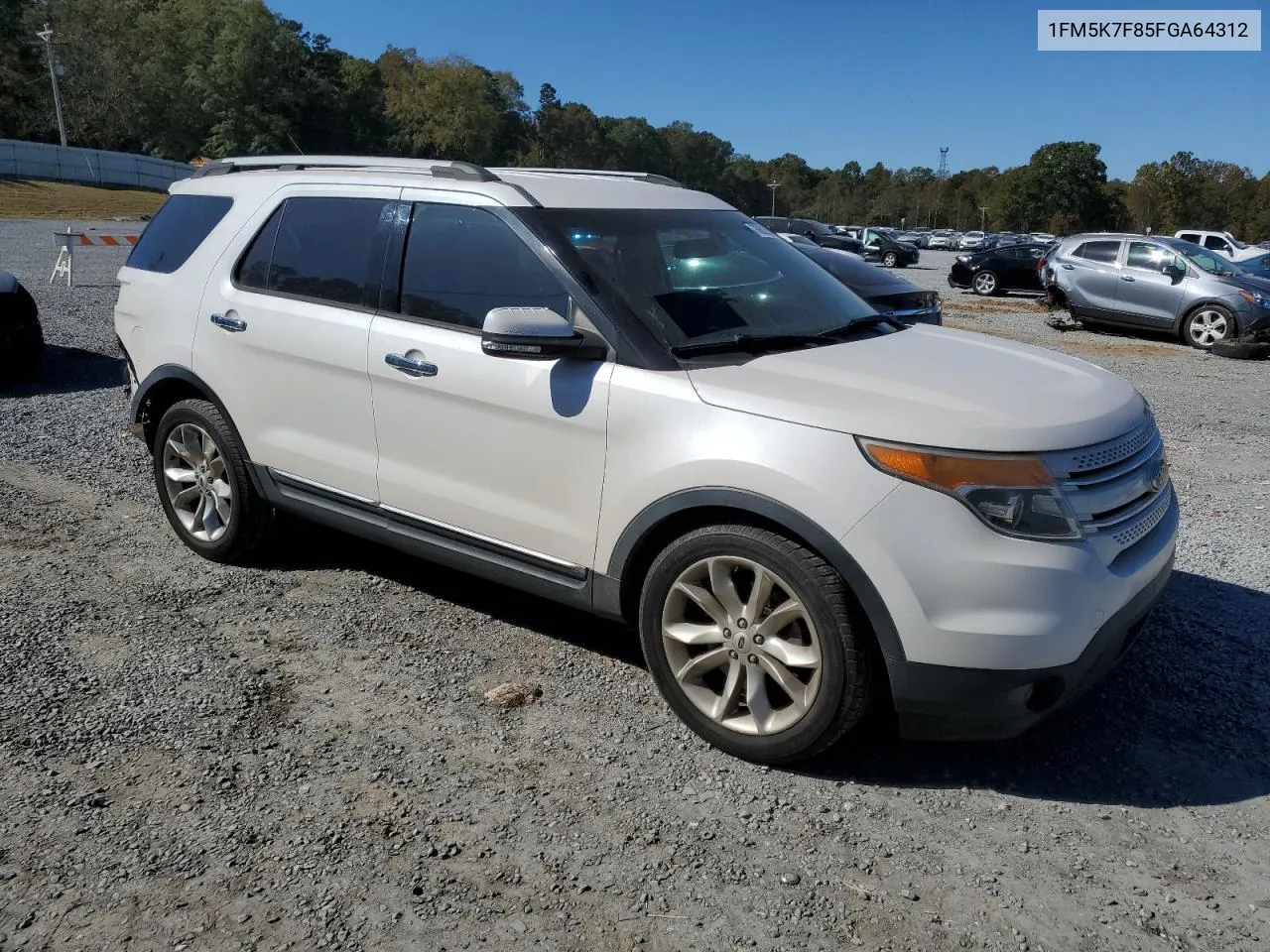 2015 Ford Explorer Limited VIN: 1FM5K7F85FGA64312 Lot: 76862384