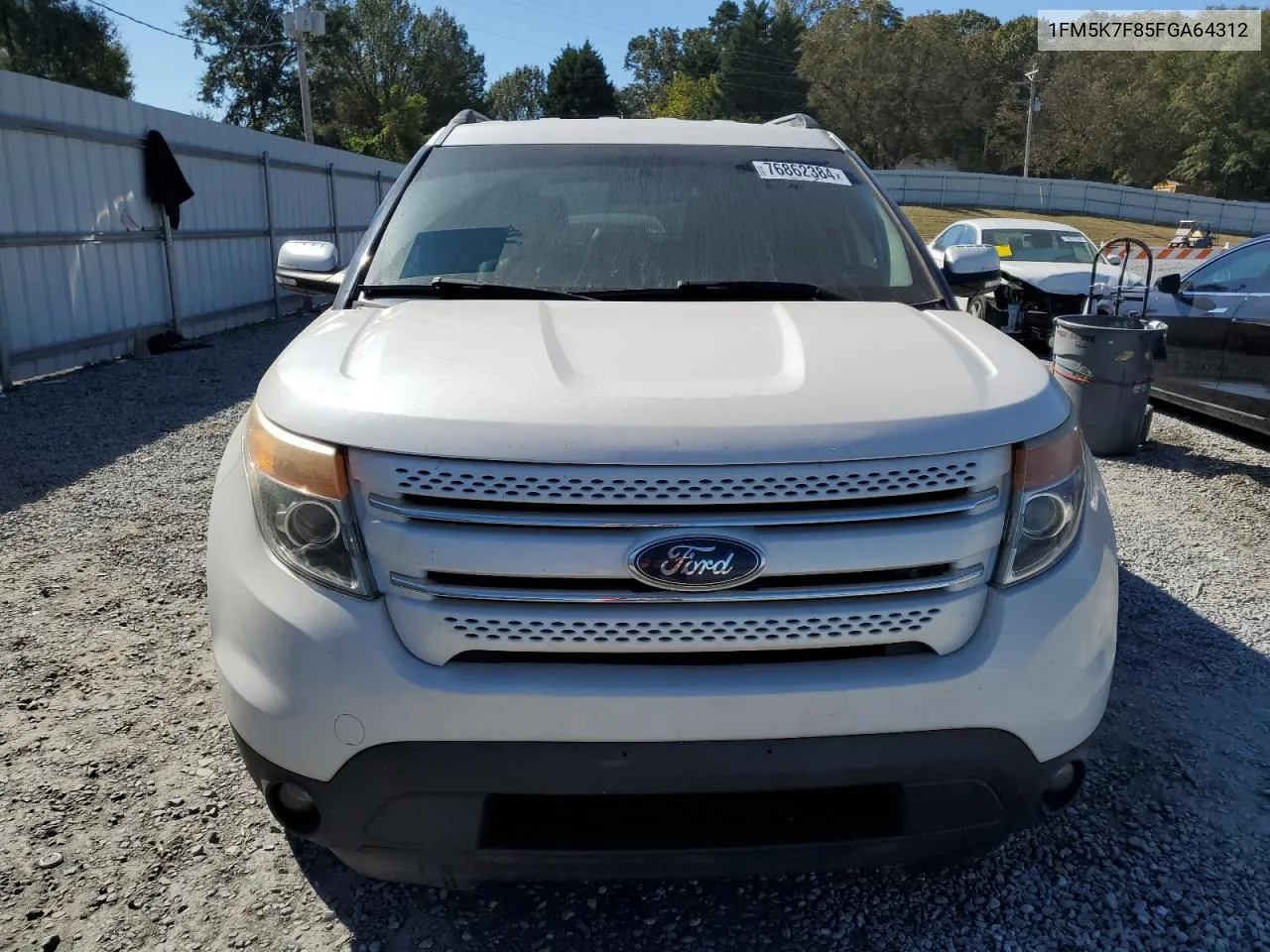 2015 Ford Explorer Limited VIN: 1FM5K7F85FGA64312 Lot: 76862384