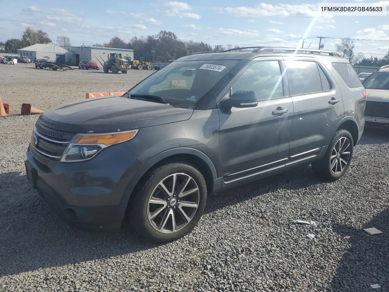 2015 Ford Explorer Xlt VIN: 1FM5K8D82FGB45633 Lot: 78003574