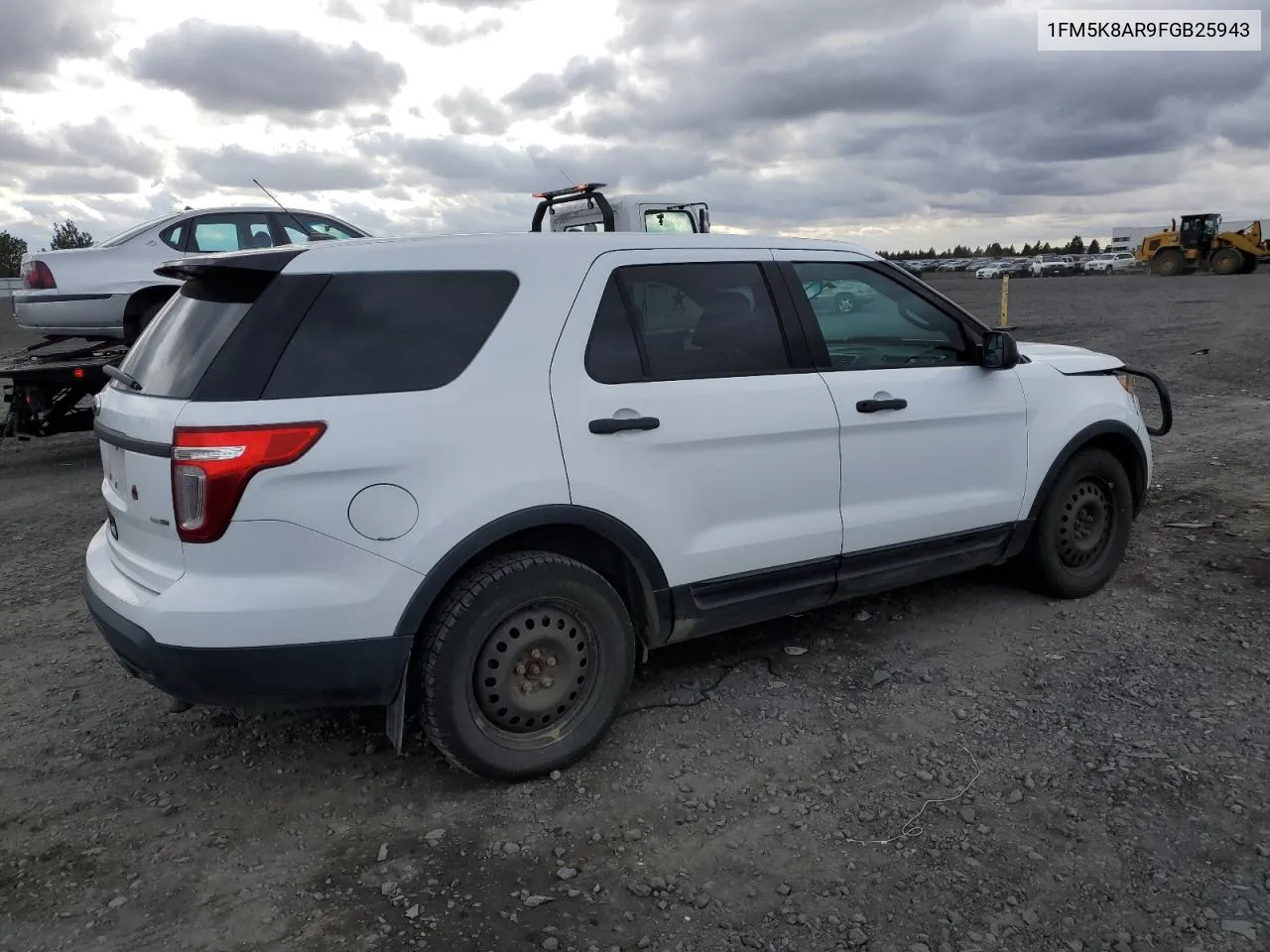 2015 Ford Explorer Police Interceptor VIN: 1FM5K8AR9FGB25943 Lot: 78365124