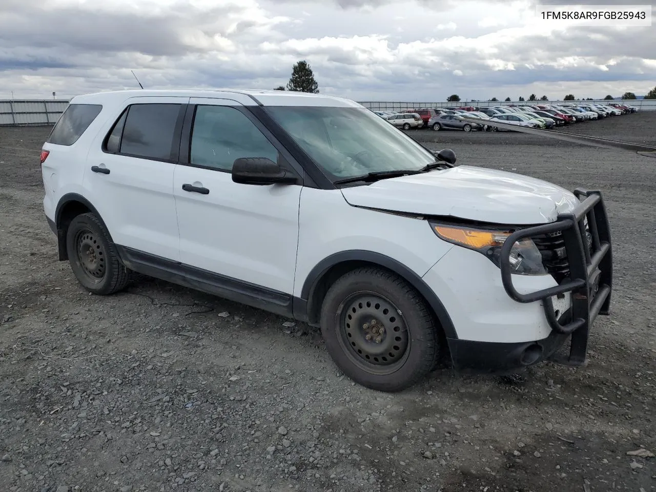 2015 Ford Explorer Police Interceptor VIN: 1FM5K8AR9FGB25943 Lot: 78365124