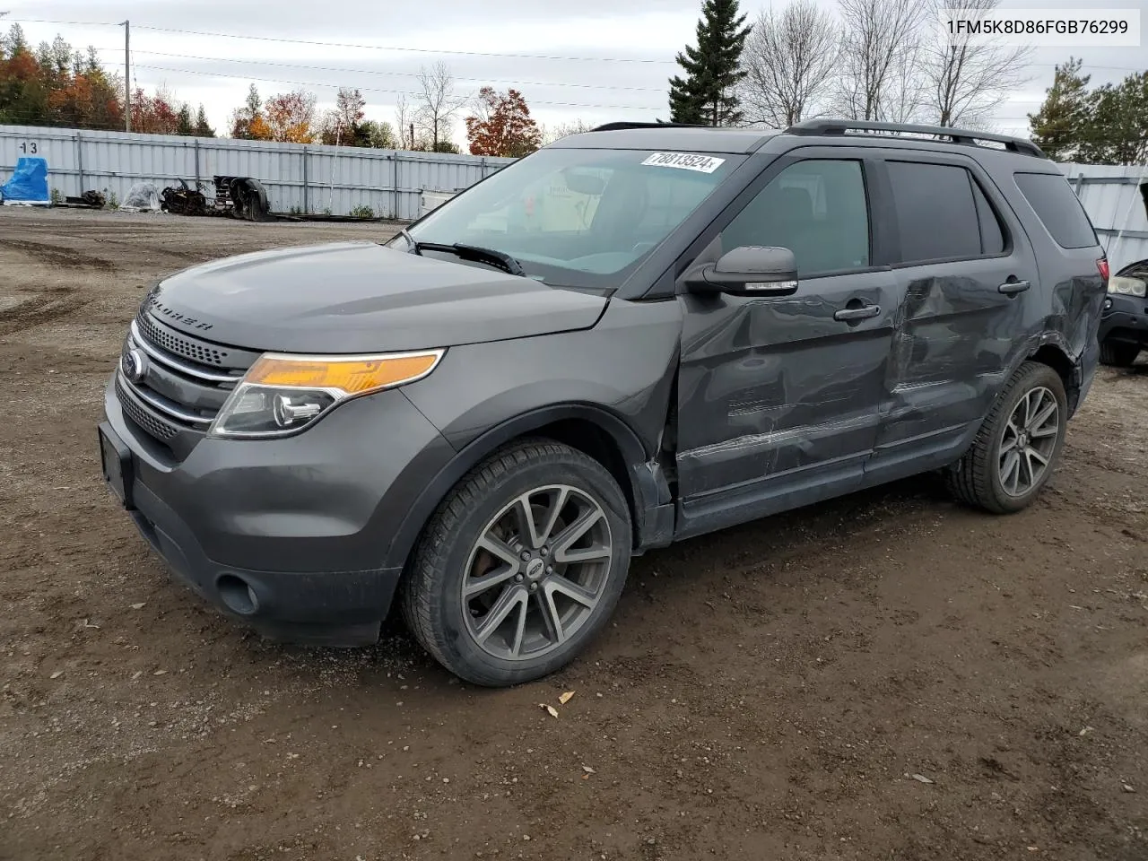 2015 Ford Explorer Xlt VIN: 1FM5K8D86FGB76299 Lot: 78813524