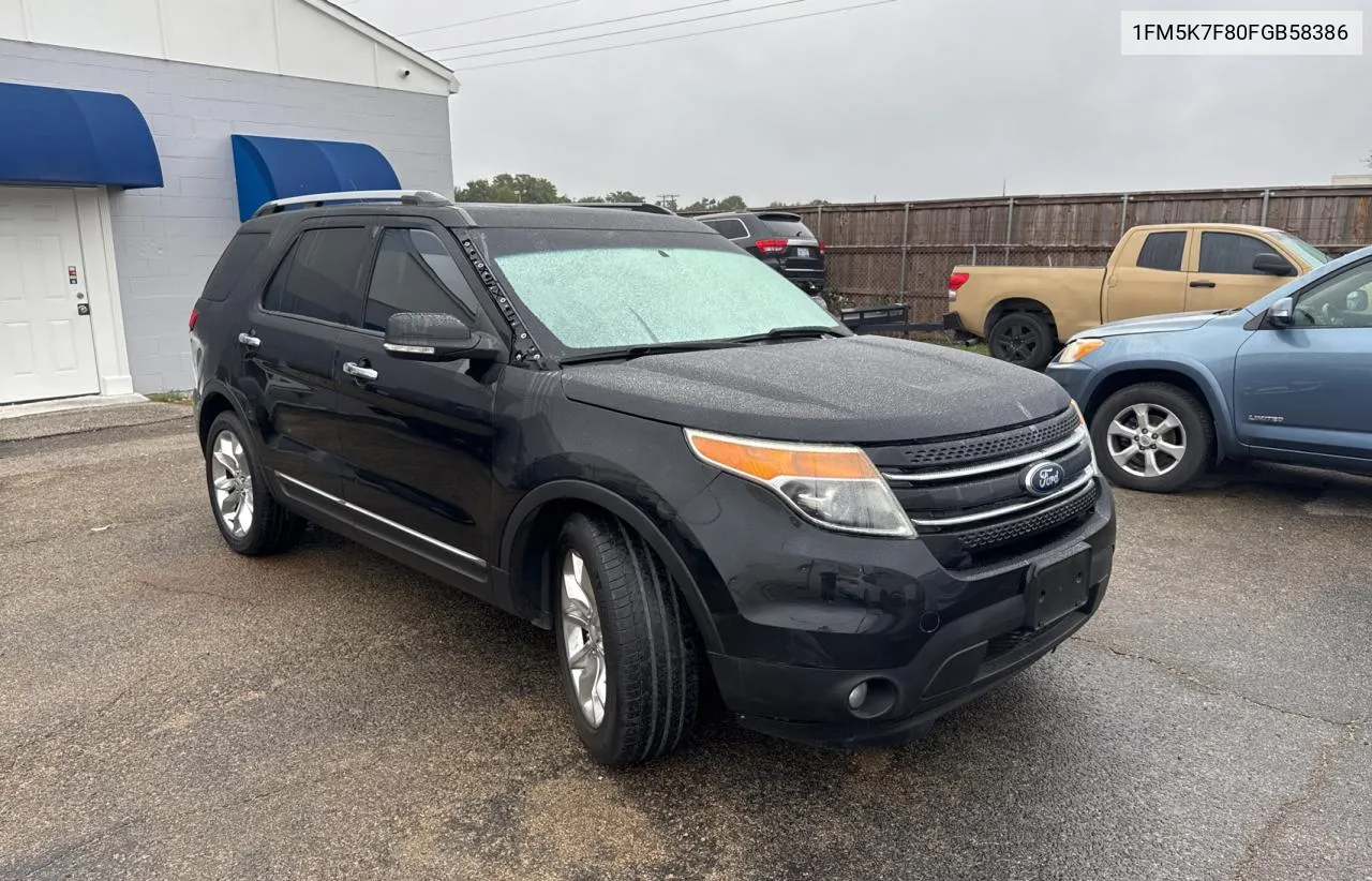 2015 Ford Explorer Limited VIN: 1FM5K7F80FGB58386 Lot: 79330404