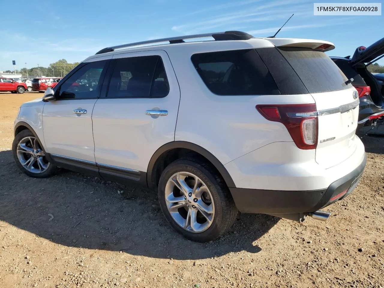 2015 Ford Explorer Limited VIN: 1FM5K7F8XFGA00928 Lot: 80271034