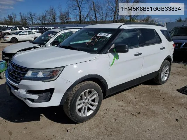 2016 Ford Explorer VIN: 1FM5K8B81GGB33834 Lot: 48568734