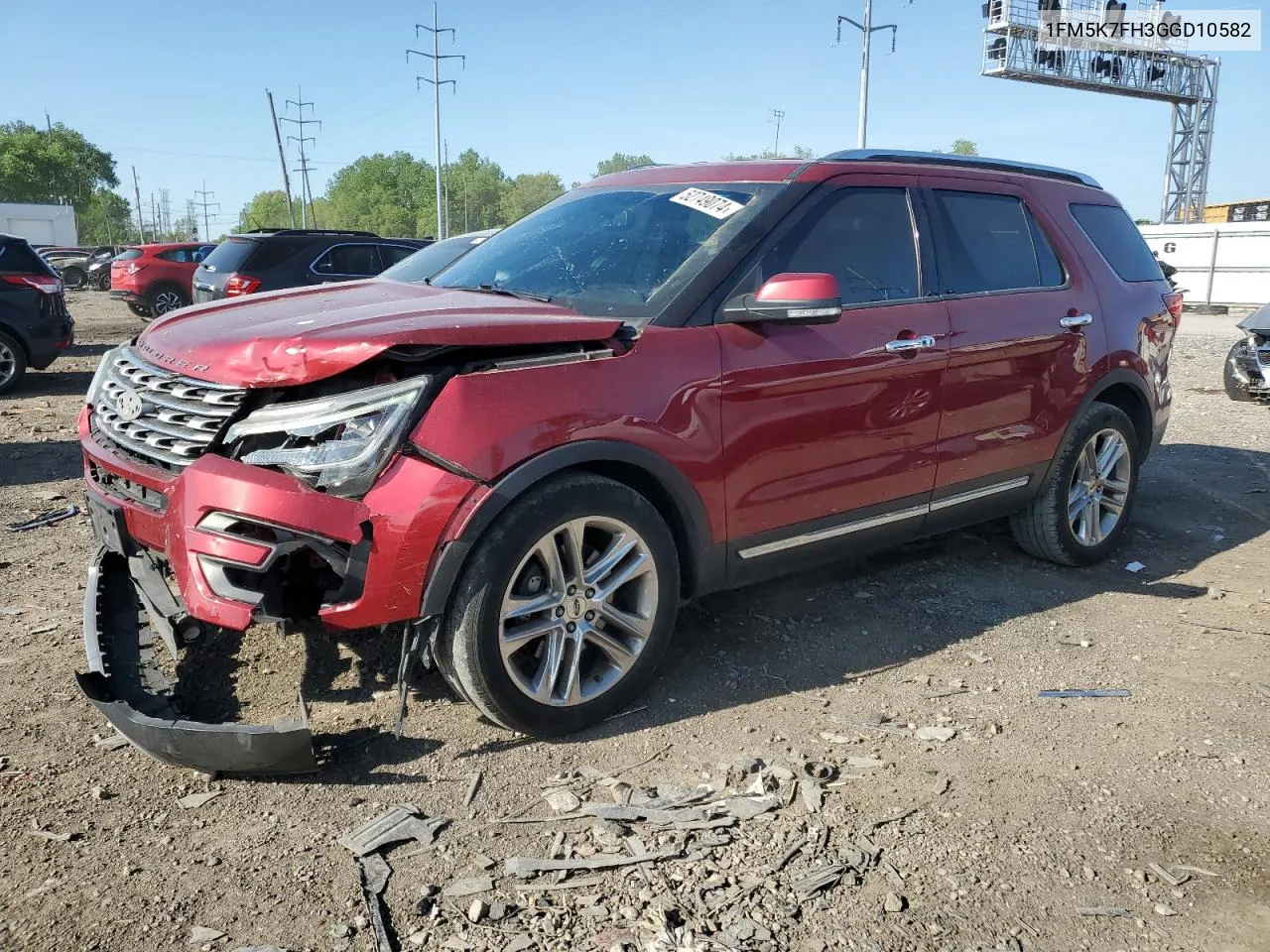 2016 Ford Explorer Limited VIN: 1FM5K7FH3GGD10582 Lot: 52749074