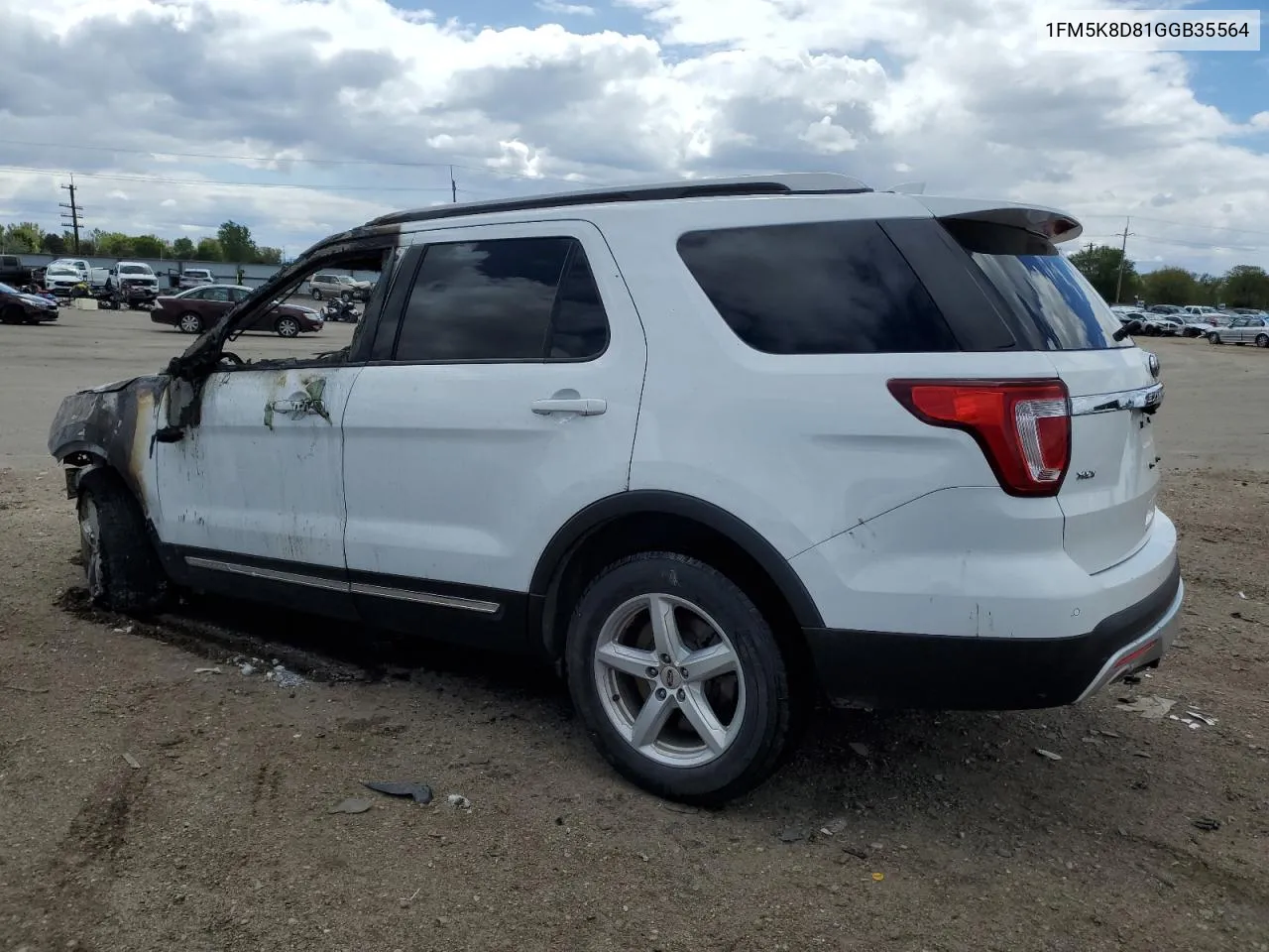 1FM5K8D81GGB35564 2016 Ford Explorer Xlt