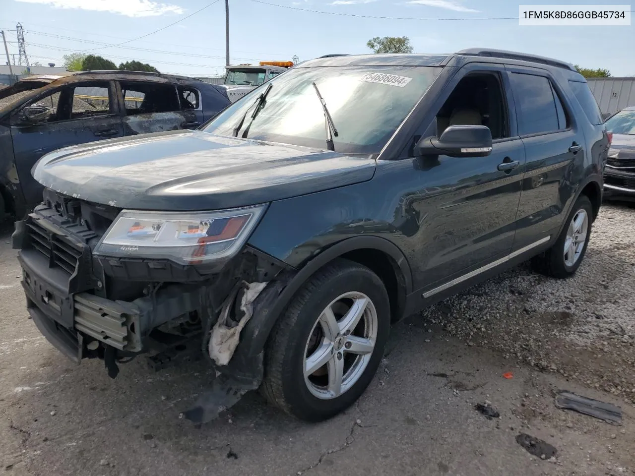 1FM5K8D86GGB45734 2016 Ford Explorer Xlt