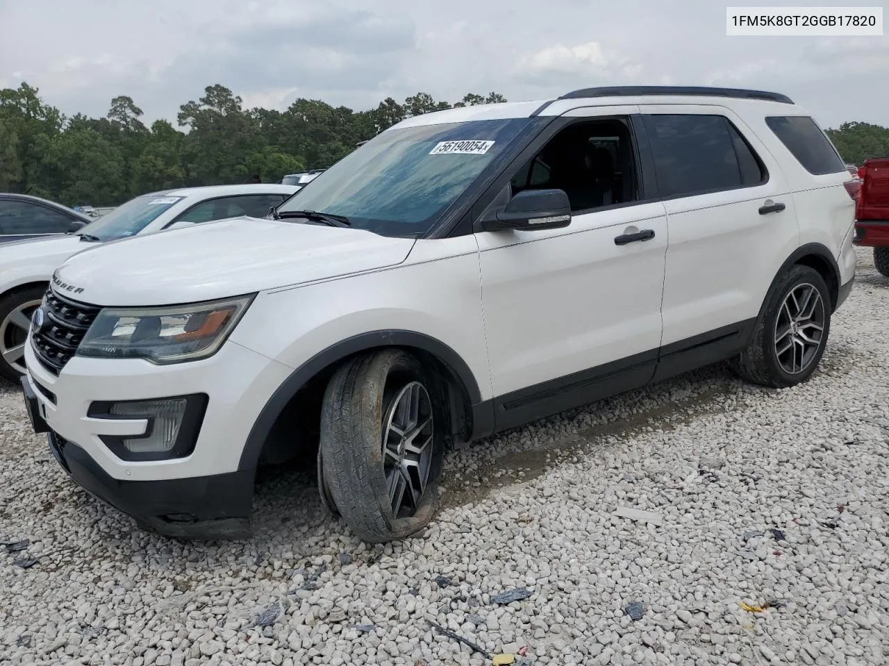 2016 Ford Explorer Sport VIN: 1FM5K8GT2GGB17820 Lot: 56190054