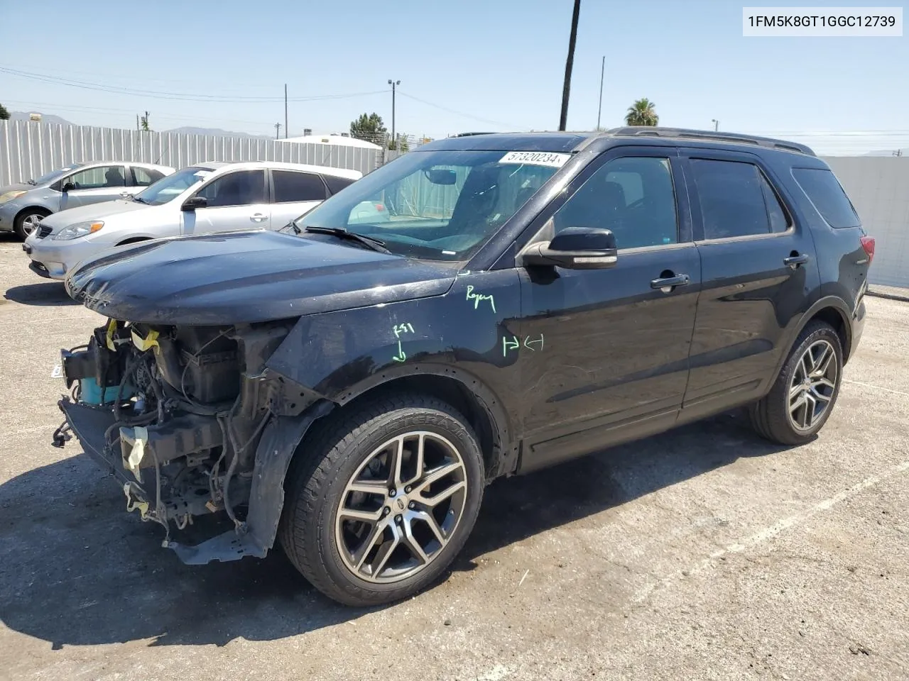 2016 Ford Explorer Sport VIN: 1FM5K8GT1GGC12739 Lot: 57320234