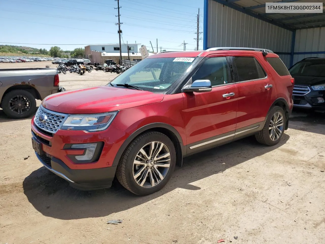 2016 Ford Explorer Platinum VIN: 1FM5K8HT3GGD02344 Lot: 59118354