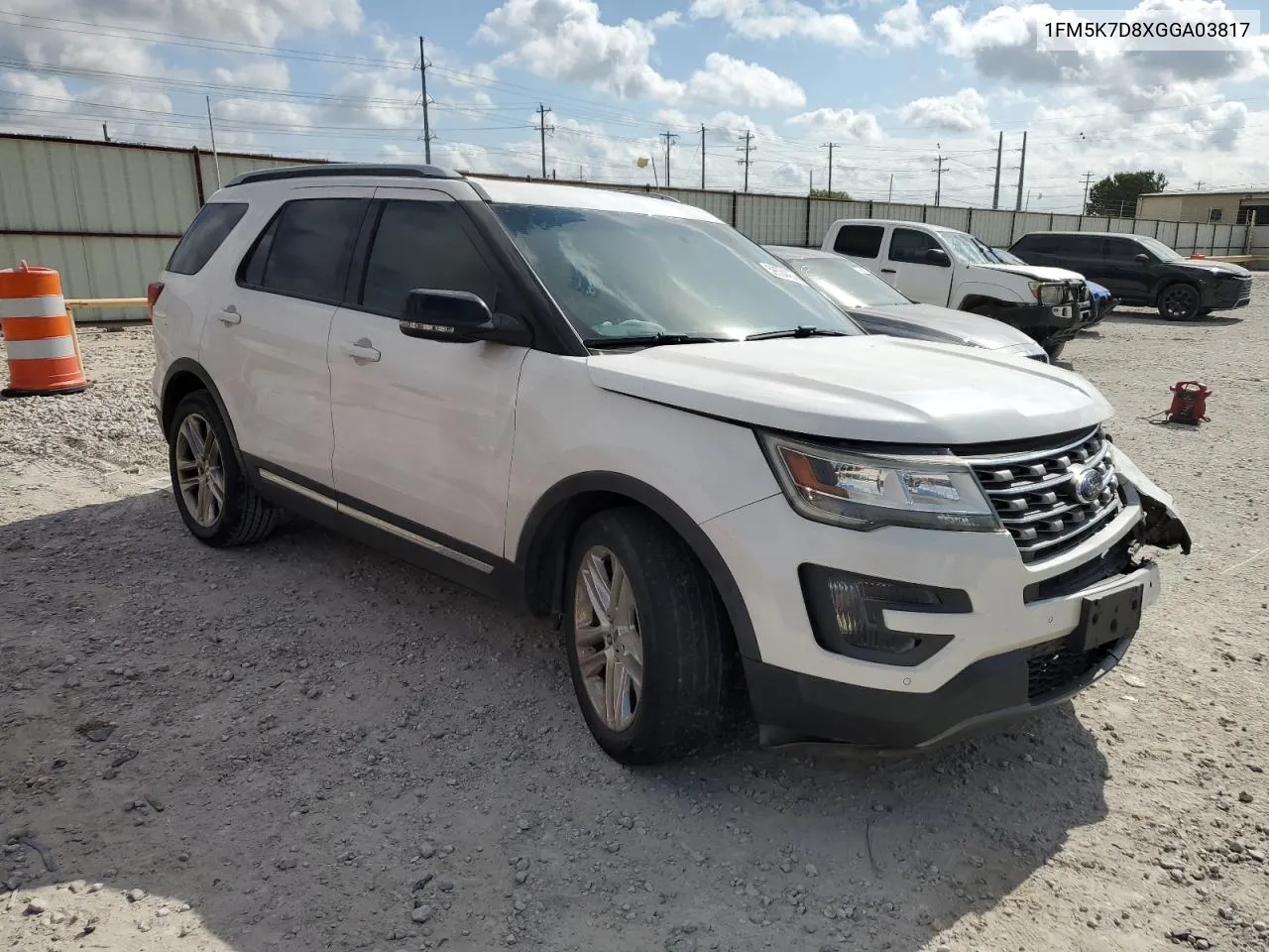 2016 Ford Explorer Xlt VIN: 1FM5K7D8XGGA03817 Lot: 59534404