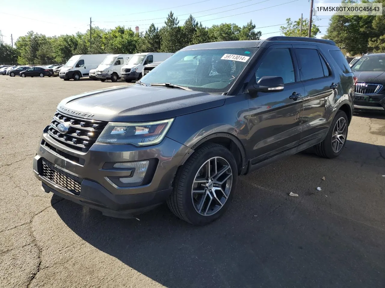 2016 Ford Explorer Sport VIN: 1FM5K8GTXGGC45643 Lot: 59713014