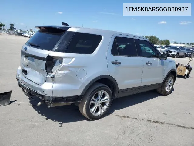 1FM5K8AR5GGB80987 2016 Ford Explorer Police Interceptor