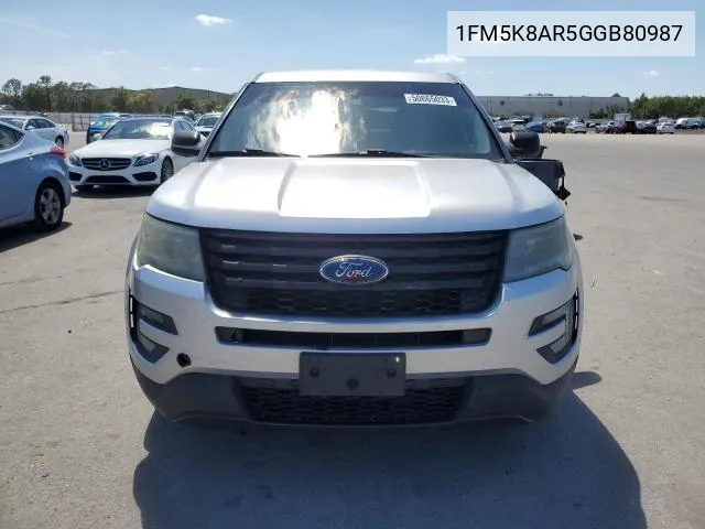 1FM5K8AR5GGB80987 2016 Ford Explorer Police Interceptor