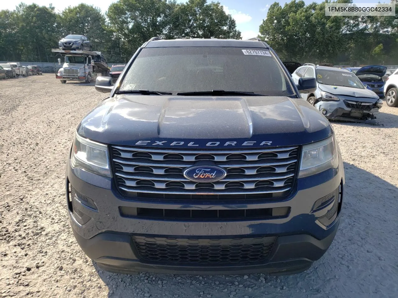 2016 Ford Explorer VIN: 1FM5K8B80GGC42334 Lot: 62707734