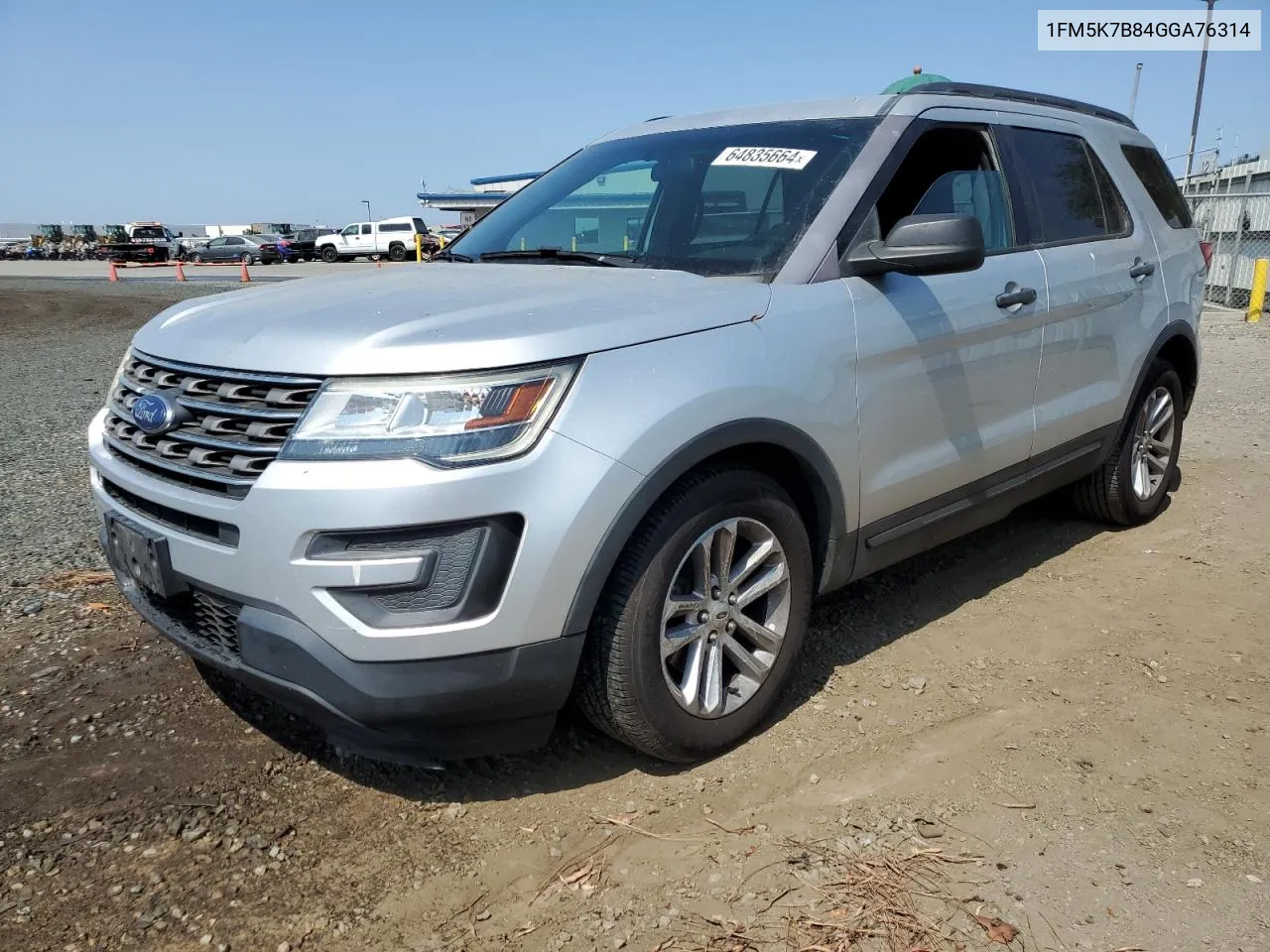 2016 Ford Explorer VIN: 1FM5K7B84GGA76314 Lot: 64835664