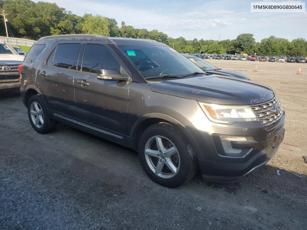 2016 Ford Explorer Xlt VIN: 1FM5K8D89GGB30645 Lot: 65684524