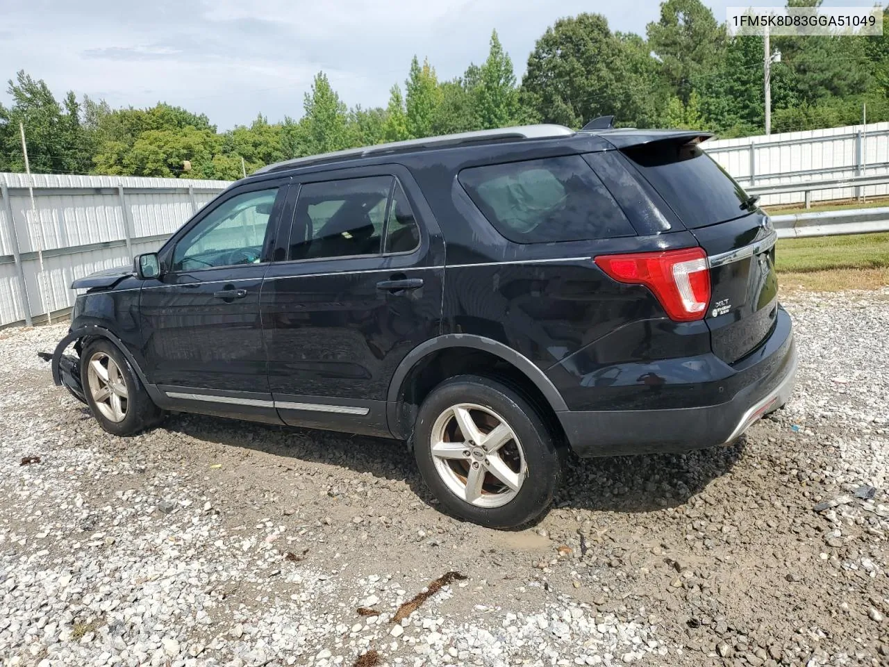 2016 Ford Explorer Xlt VIN: 1FM5K8D83GGA51049 Lot: 66758454